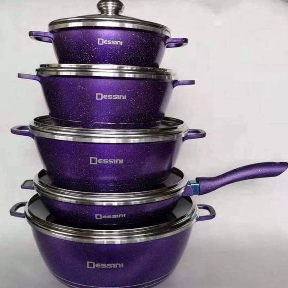 12 PCS DESSINI Granite Non Stick Cookware Set